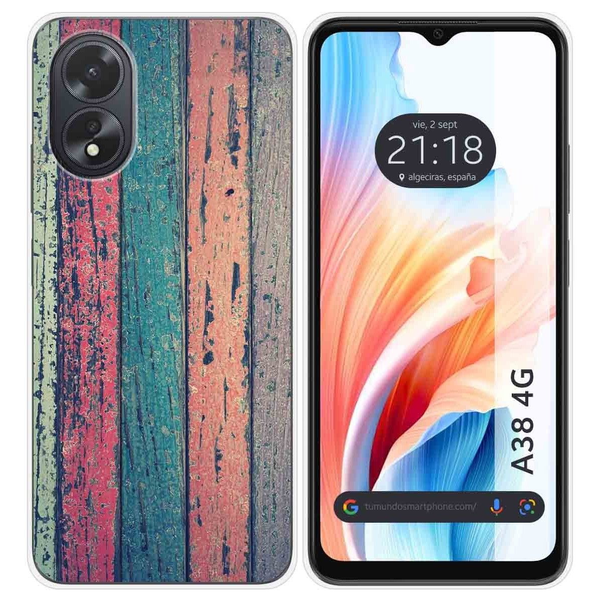 Funda Silicona para Oppo A38 4G diseño Madera 10 Dibujos