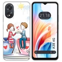 Funda Silicona para Oppo A38 4G diseño Café Dibujos