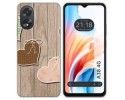Funda Silicona para Oppo A38 4G diseño Corazones Madera Dibujos