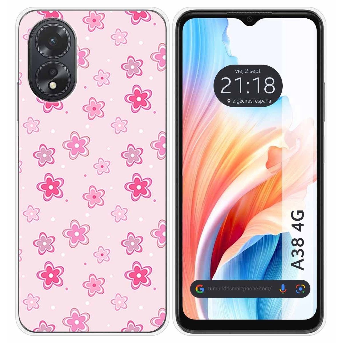 Funda Silicona para Oppo A38 4G diseño Flores Dibujos