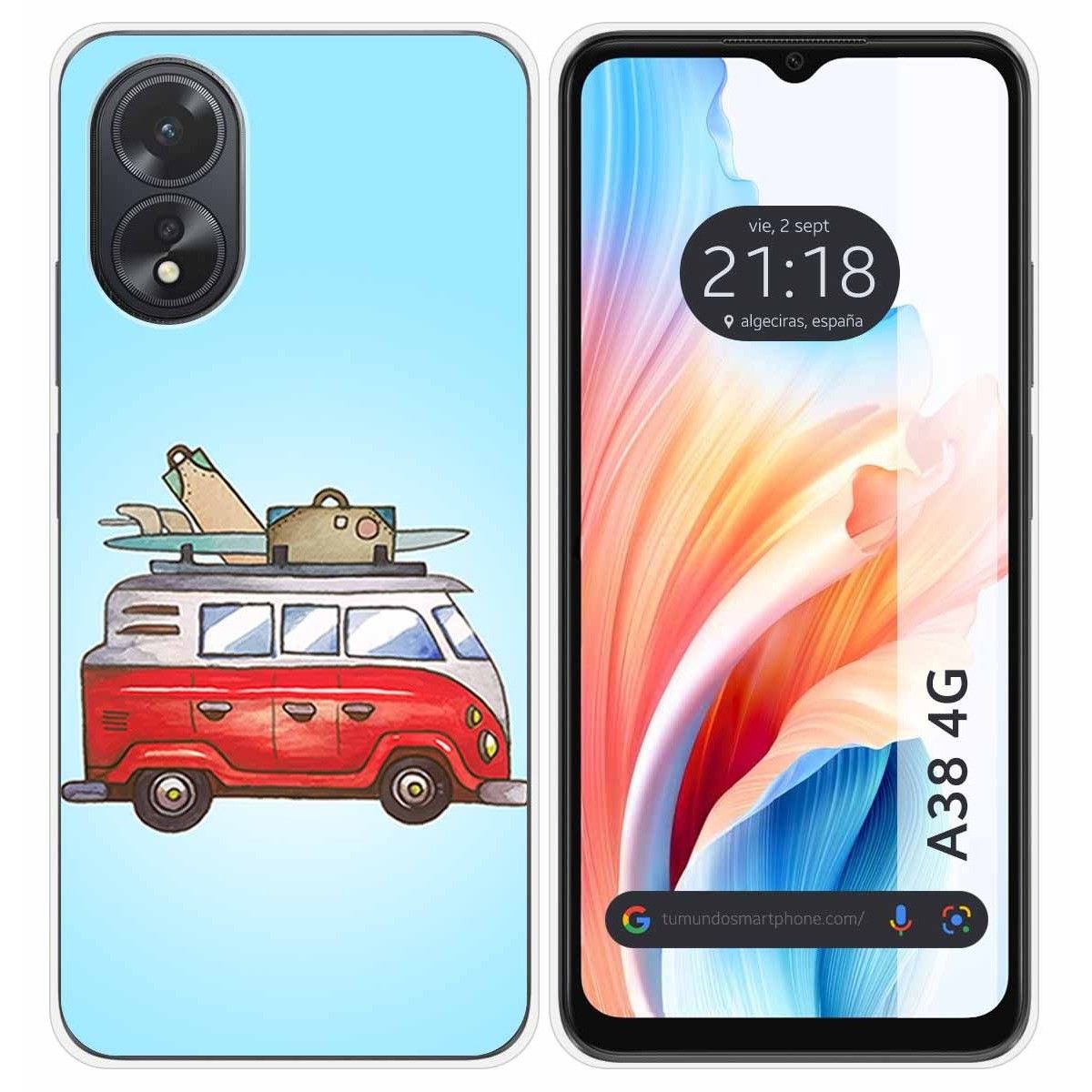 Funda Silicona para Oppo A38 4G diseño Furgoneta Dibujos