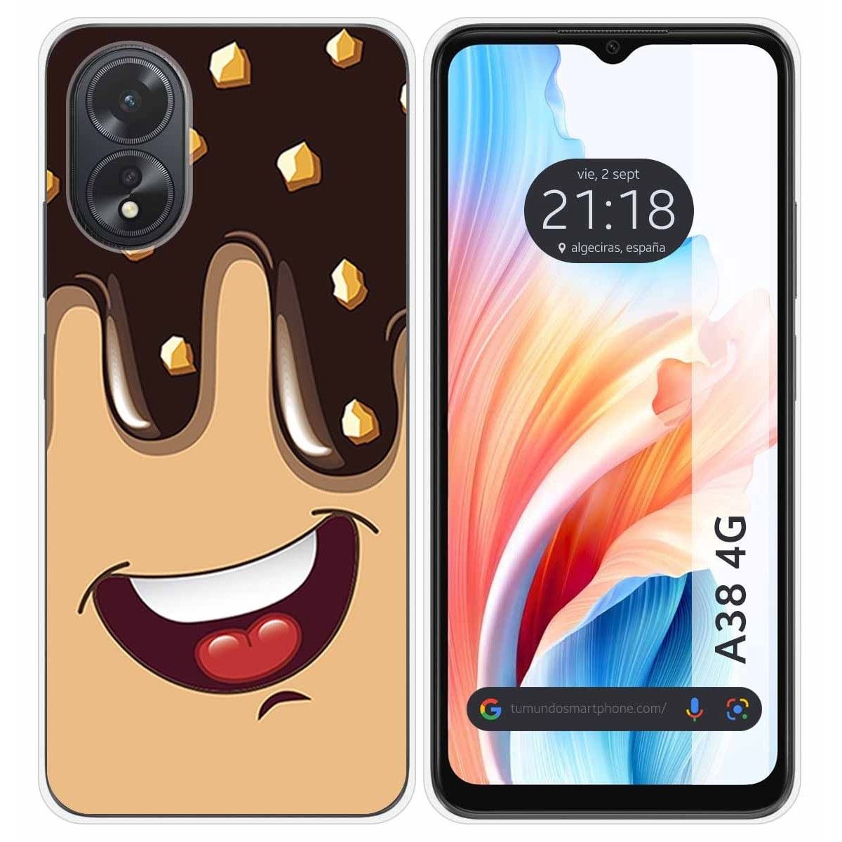 Funda Silicona para Oppo A38 4G diseño Helado Chocolate Dibujos