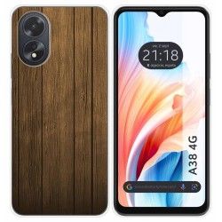 Funda Silicona para Oppo A38 4G diseño Madera Dibujos