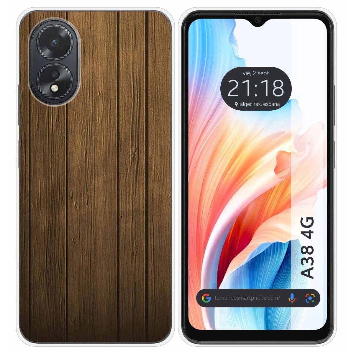 Funda Silicona para Oppo A38 4G diseño Madera Dibujos