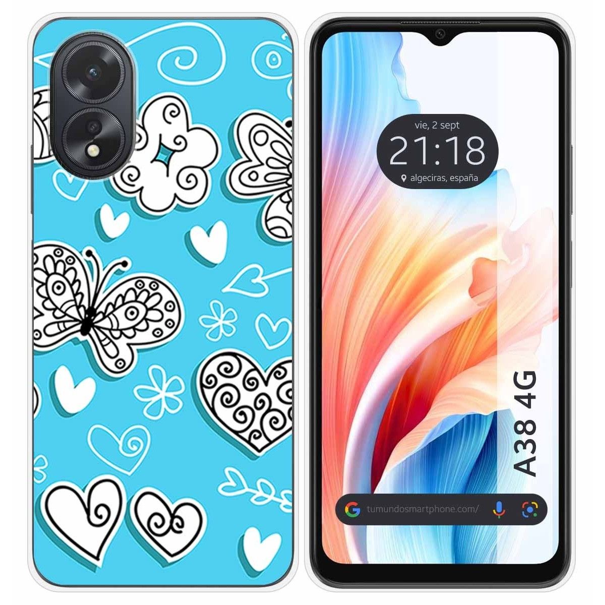Funda Silicona para Oppo A38 4G diseño Mariposas Dibujos