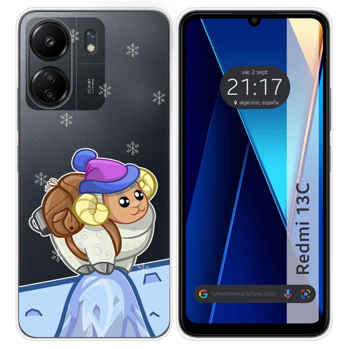 Funda Silicona Transparente para Xiaomi Redmi 13C diseño Cabra Dibujos