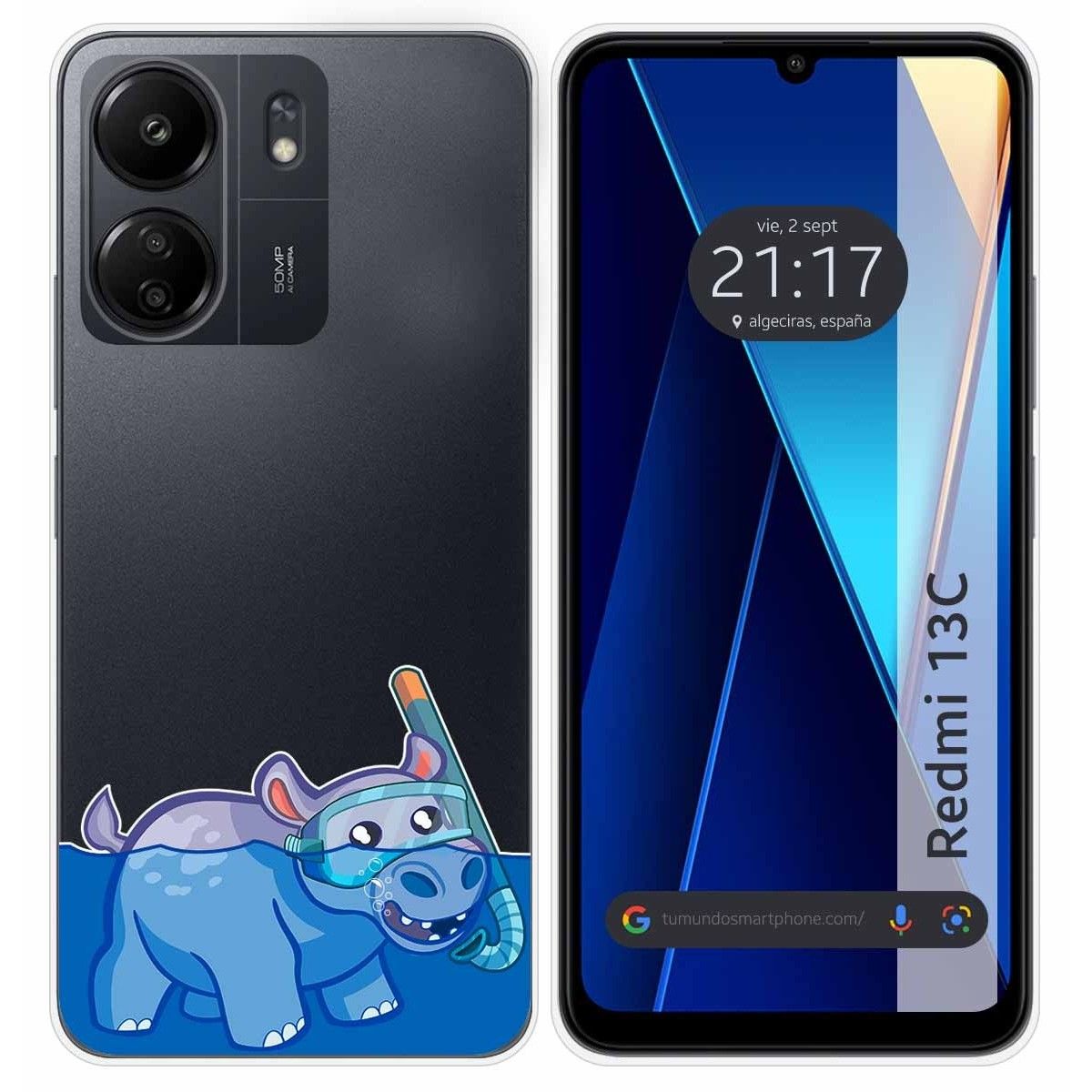 Funda Silicona Transparente para Xiaomi Redmi 13C diseño Hipo Dibujos