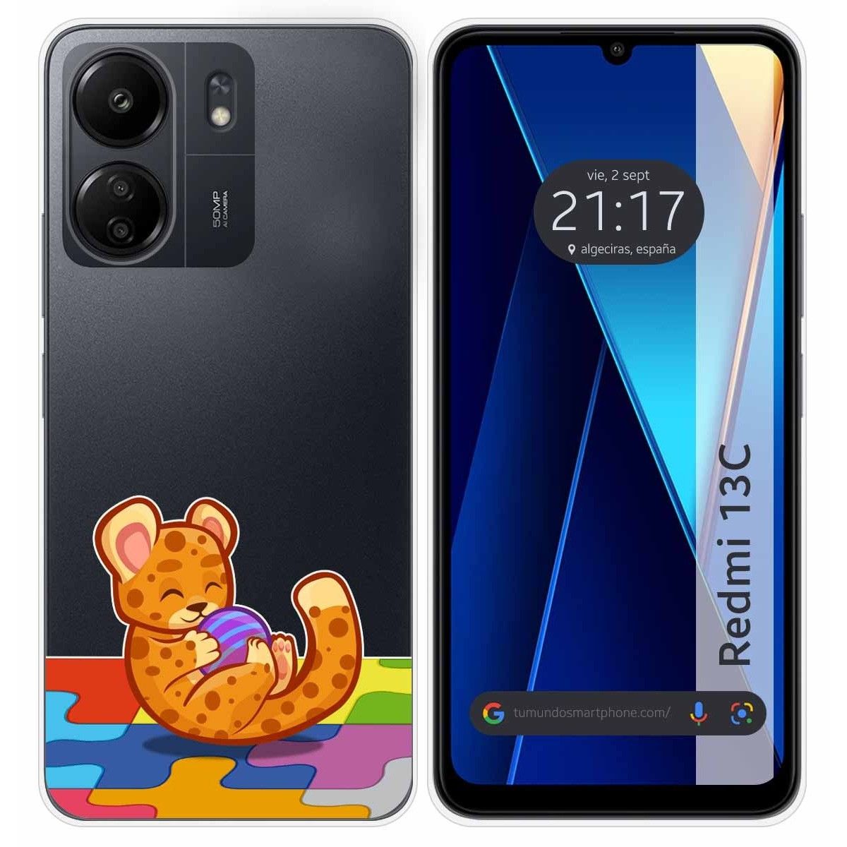 Funda Silicona Transparente para Xiaomi Redmi 13C diseño Leopardo Dibujos