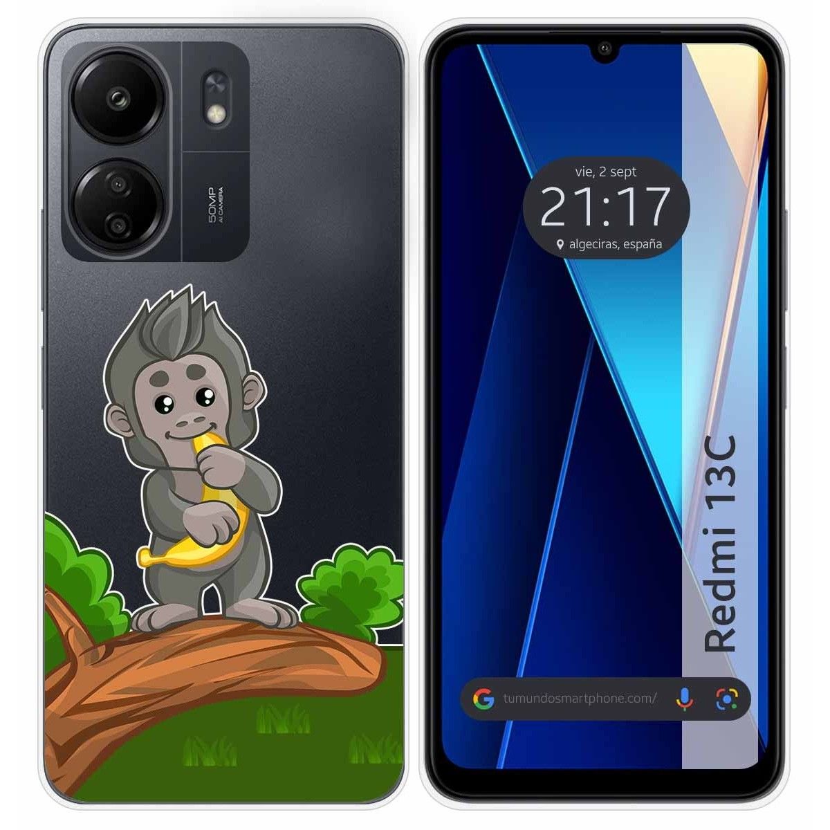 Funda Silicona Transparente para Xiaomi Redmi 13C diseño Mono Dibujos