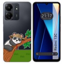 Funda Silicona Transparente para Xiaomi Redmi 13C diseño Panda Dibujos