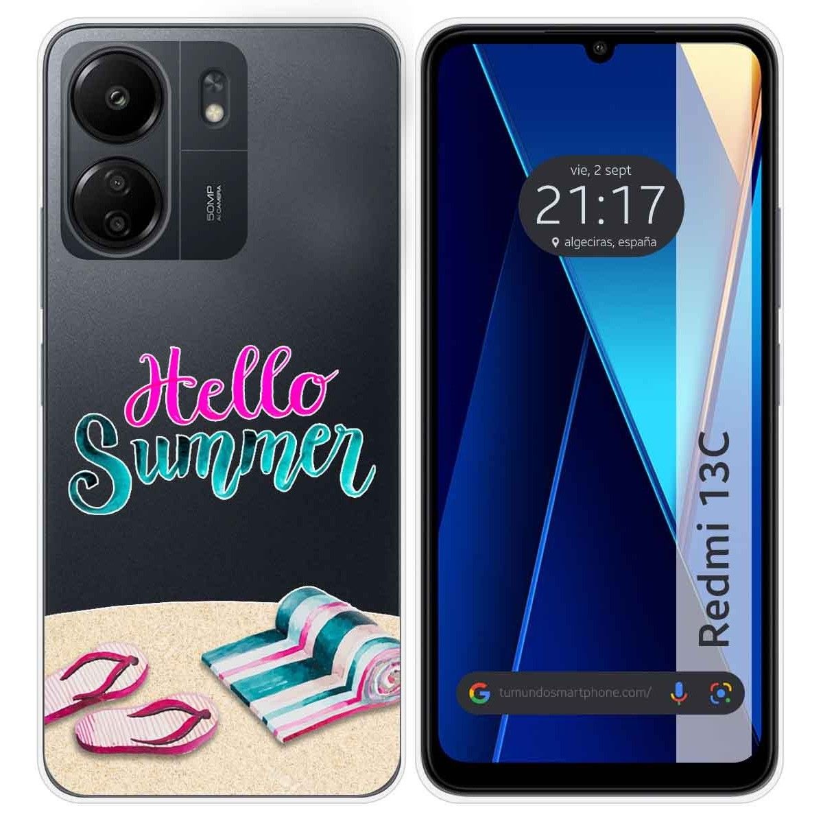 Funda Silicona Transparente para Xiaomi Redmi 13C diseño Summer Dibujos