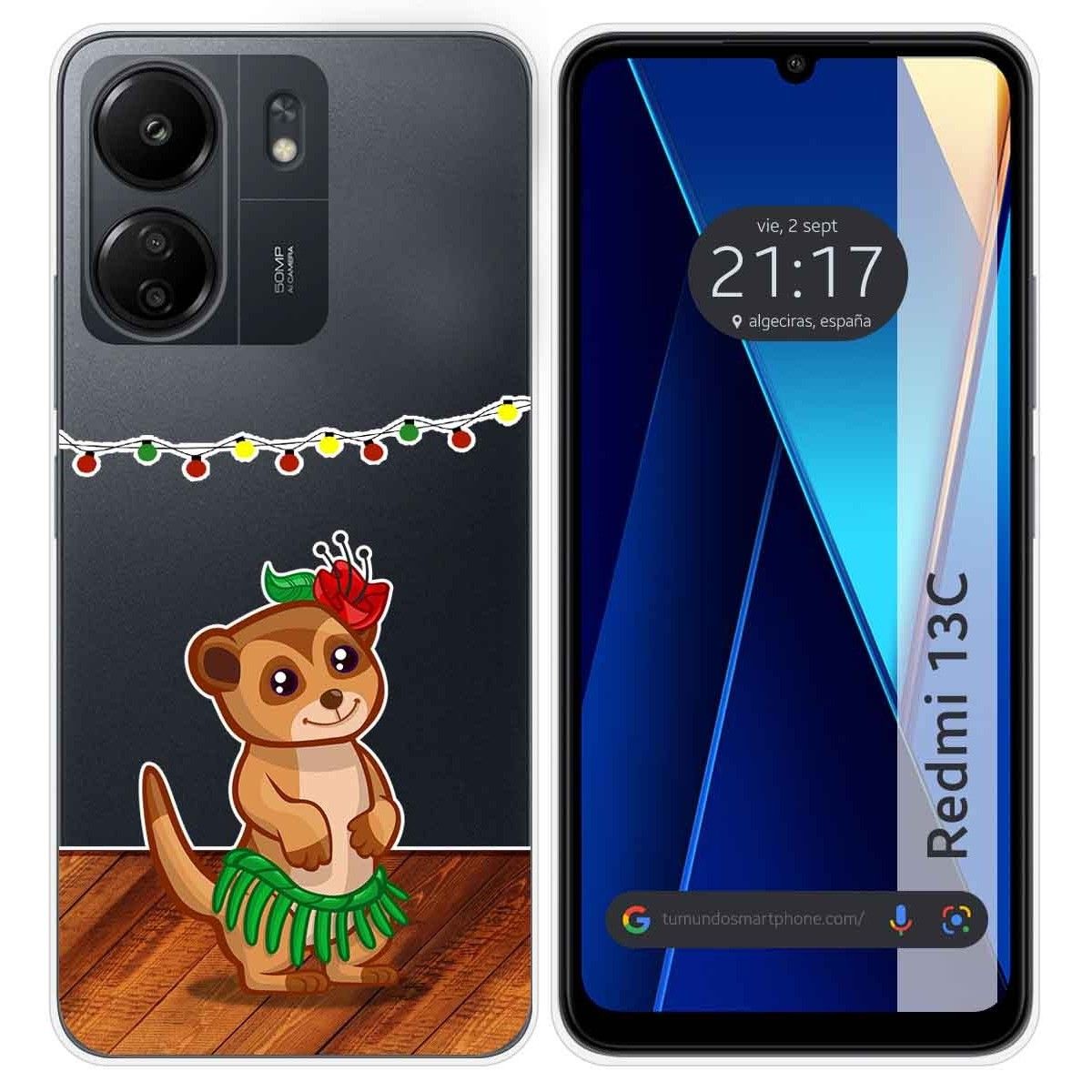 Funda Silicona Transparente para Xiaomi Redmi 13C diseño Suricata Dibujos