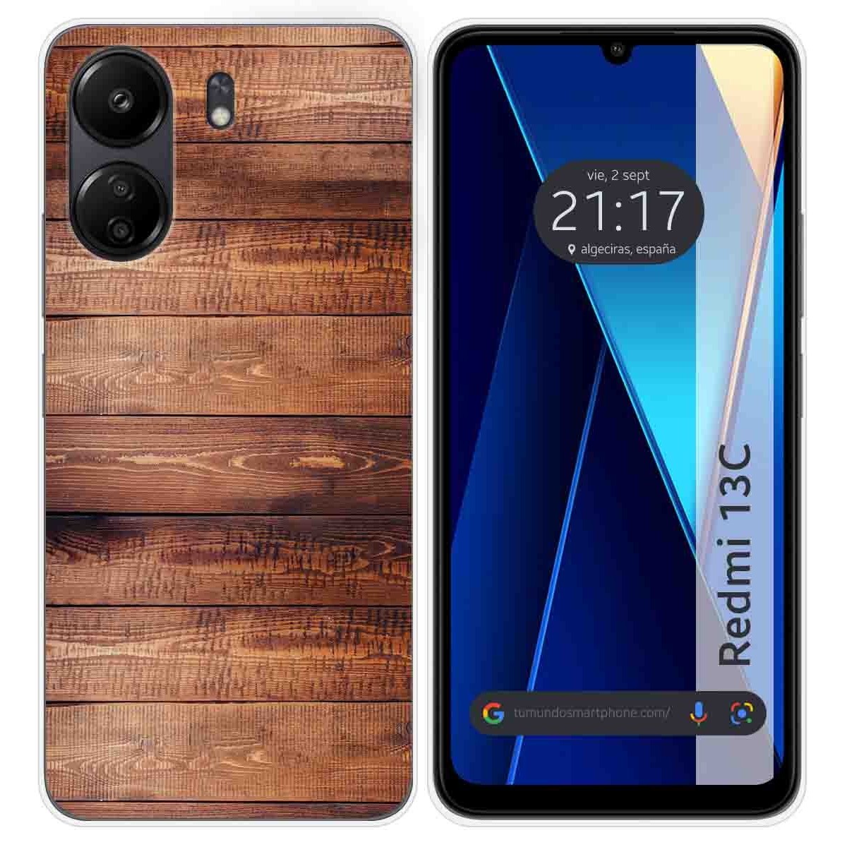 Funda Silicona para Xiaomi Redmi 13C diseño Madera 02 Dibujos