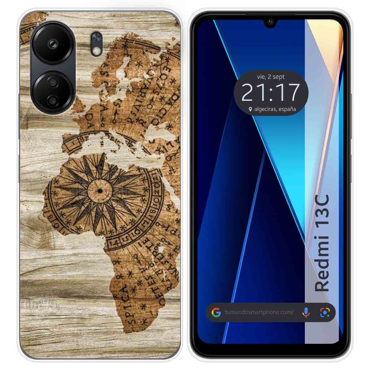 Funda Silicona para Xiaomi Redmi 13C diseño Madera 07 Dibujos