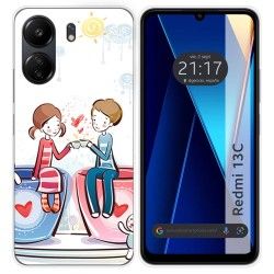 Funda Silicona para Xiaomi Redmi 13C diseño Café Dibujos