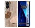 Funda Silicona para Xiaomi Redmi 13C diseño Corazones Madera Dibujos