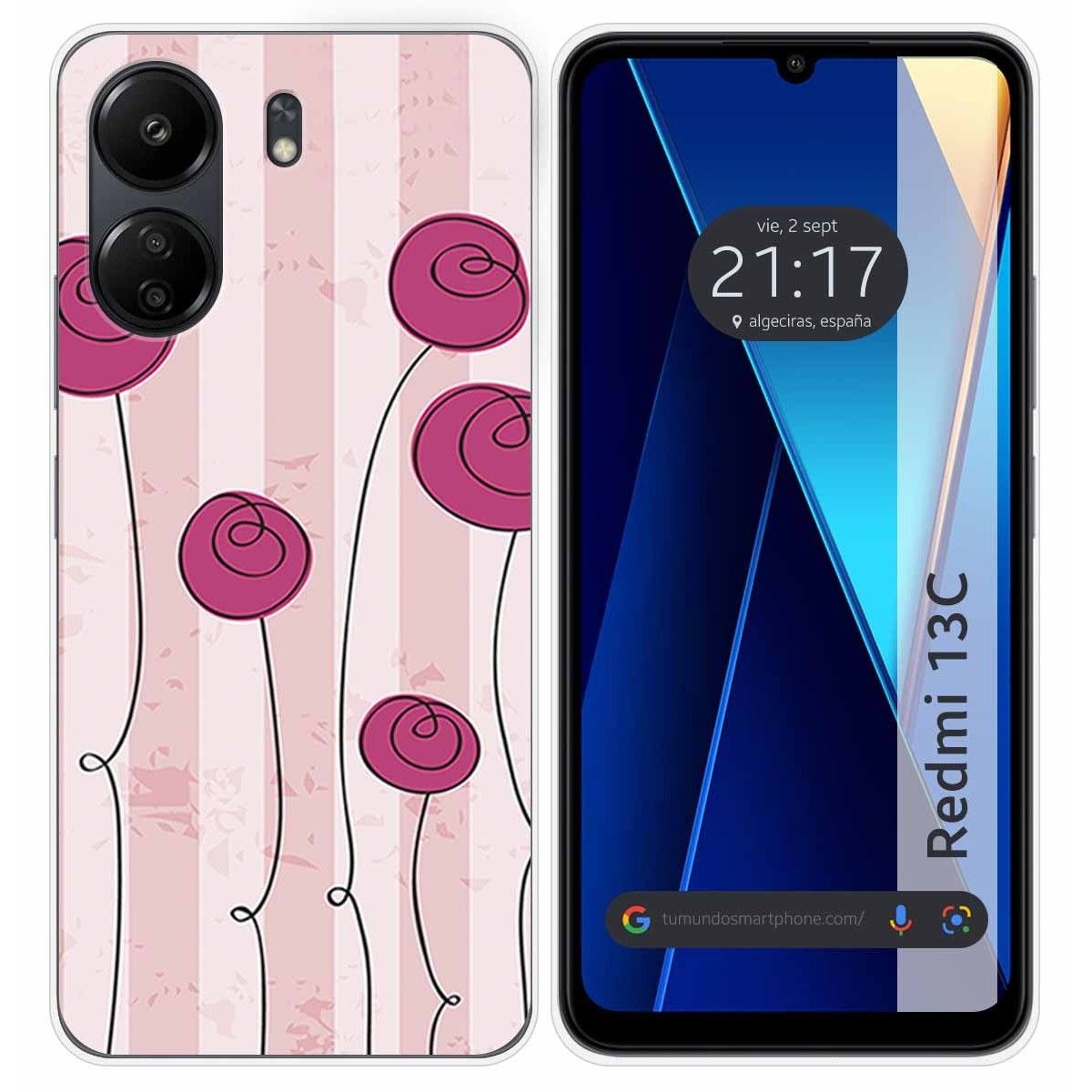 Funda Silicona para Xiaomi Redmi 13C diseño Flores Vintage Dibujos