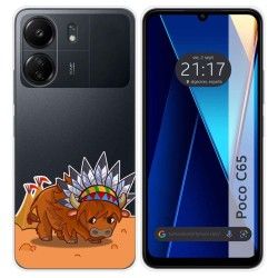 Funda Silicona Transparente para Xiaomi Poco C65 diseño Bufalo Dibujos