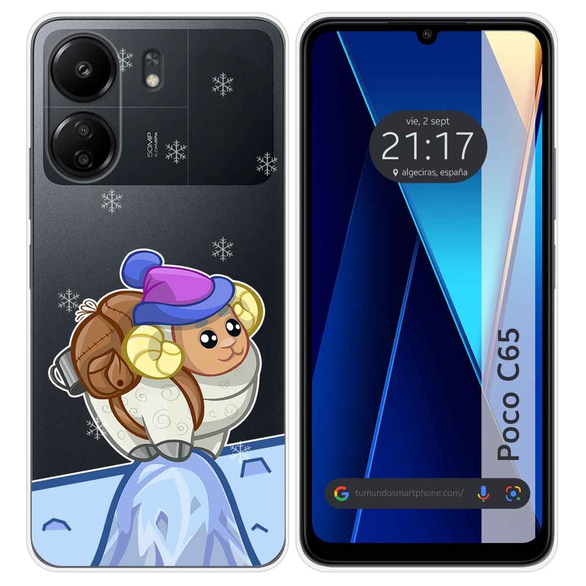 Funda Silicona Transparente para Xiaomi Poco C65 diseño Cabra Dibujos