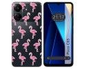 Funda Silicona Transparente para Xiaomi Poco C65 diseño Flamenco Dibujos