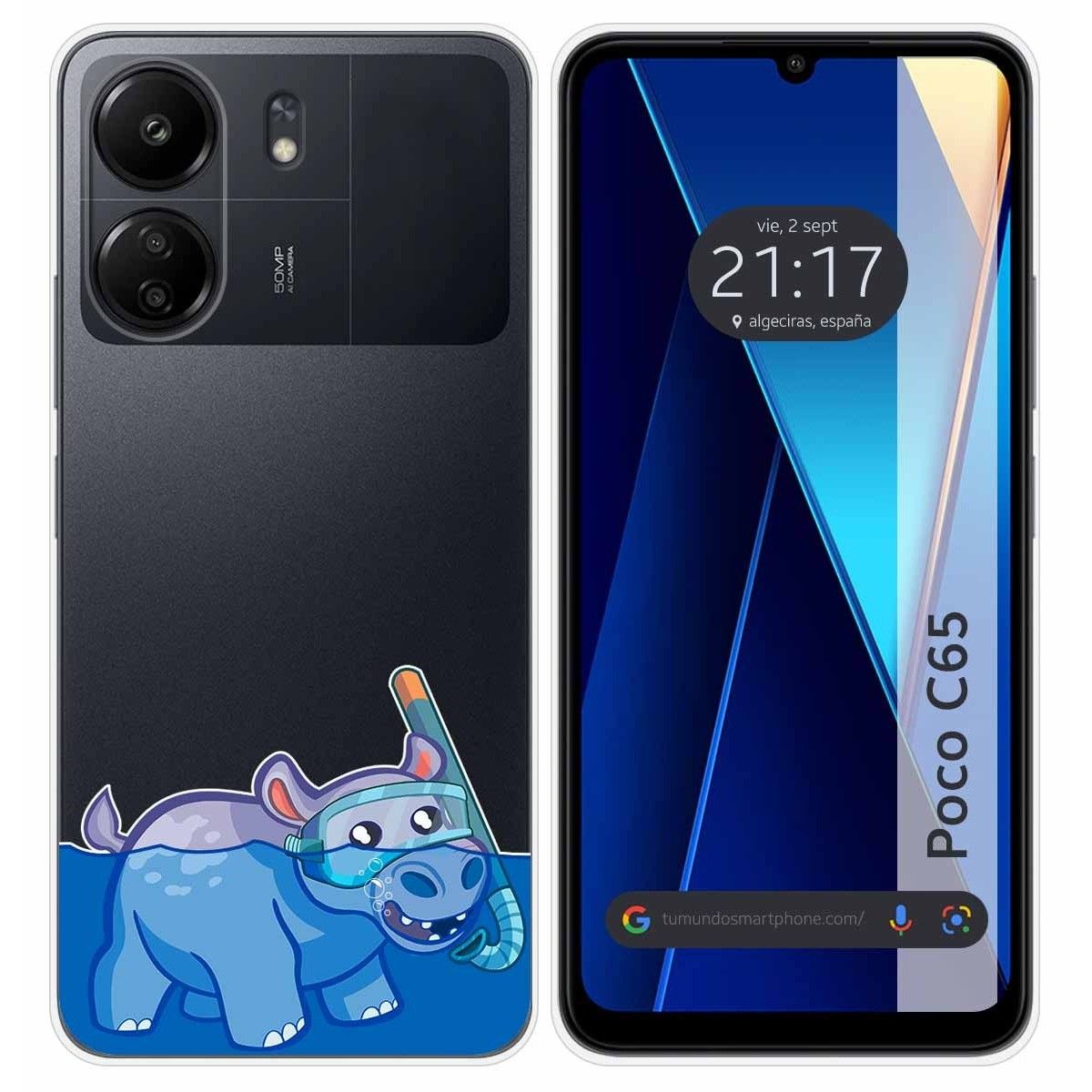 Funda Silicona Transparente para Xiaomi Poco C65 diseño Hipo Dibujos