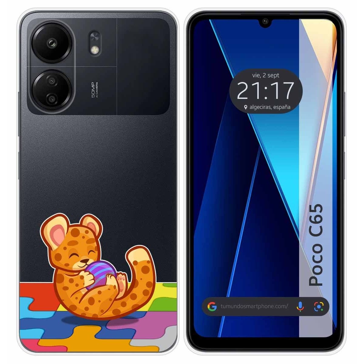 Funda Silicona Transparente para Xiaomi Poco C65 diseño Leopardo Dibujos
