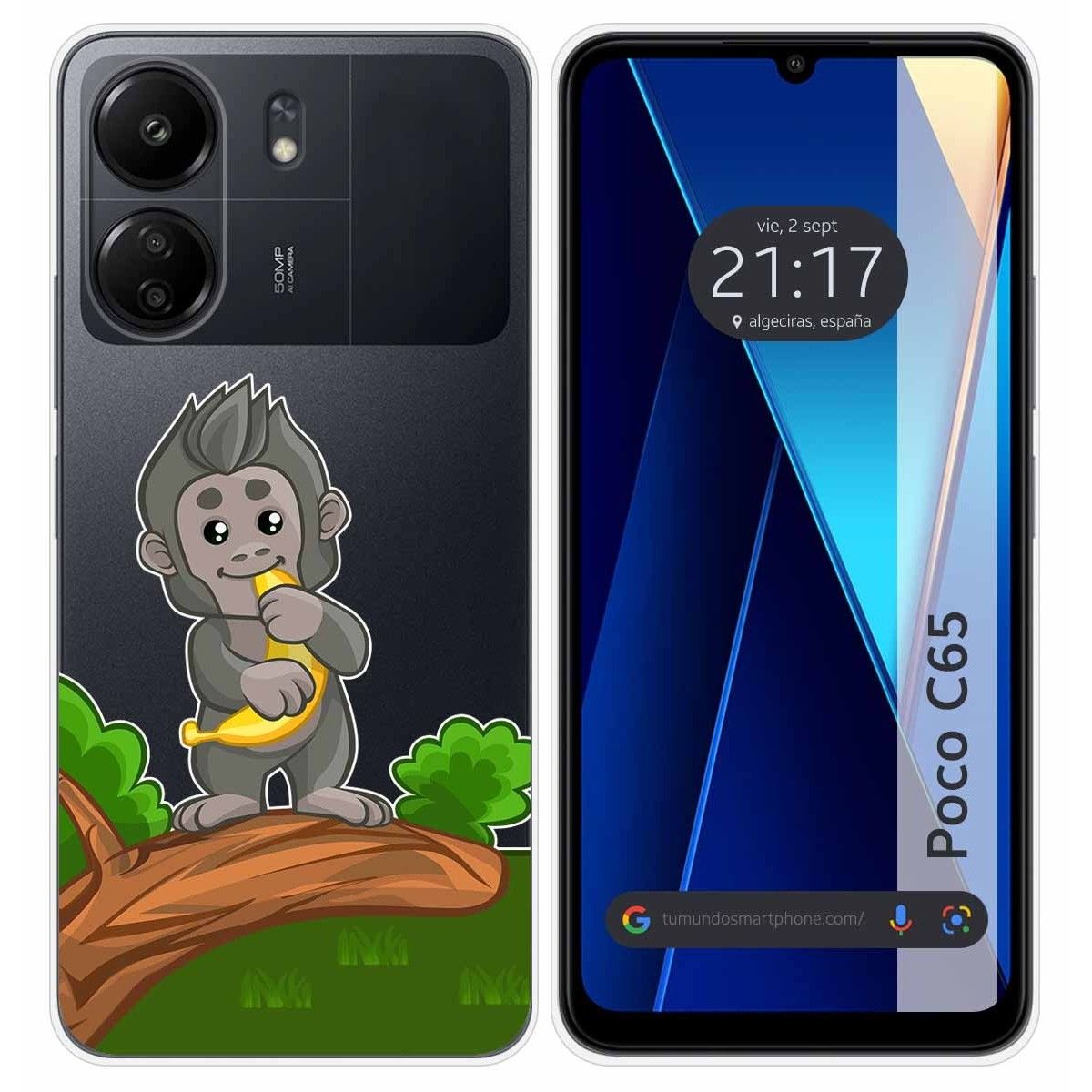 Funda Silicona Transparente para Xiaomi Poco C65 diseño Mono Dibujos