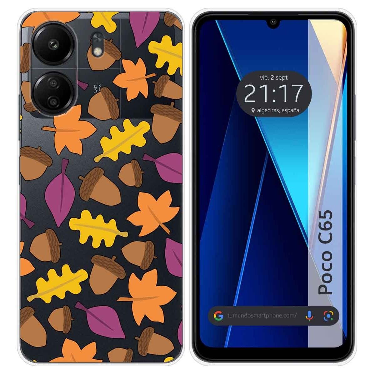 Funda Silicona Transparente para Xiaomi Poco C65 diseño Otoño Dibujos