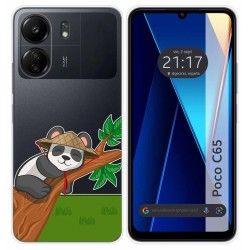 Funda Silicona Transparente para Xiaomi Poco C65 diseño Panda Dibujos