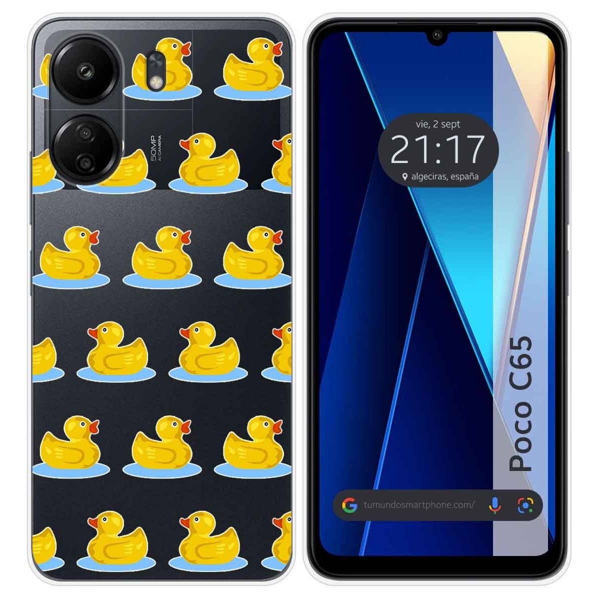 Funda Silicona Transparente para Xiaomi Poco C65 diseño Pato Dibujos