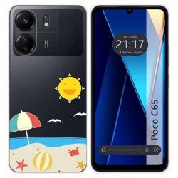 Funda Silicona Transparente para Xiaomi Poco C65 diseño Playa Dibujos