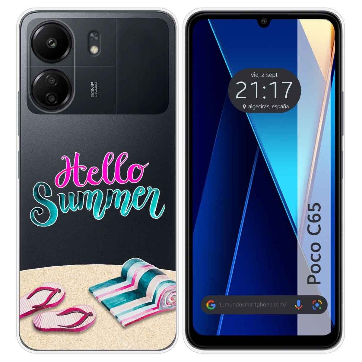 Funda Silicona Transparente para Xiaomi Poco C65 diseño Summer Dibujos