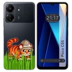 Funda Silicona Transparente para Xiaomi Poco C65 diseño Tigre Dibujos