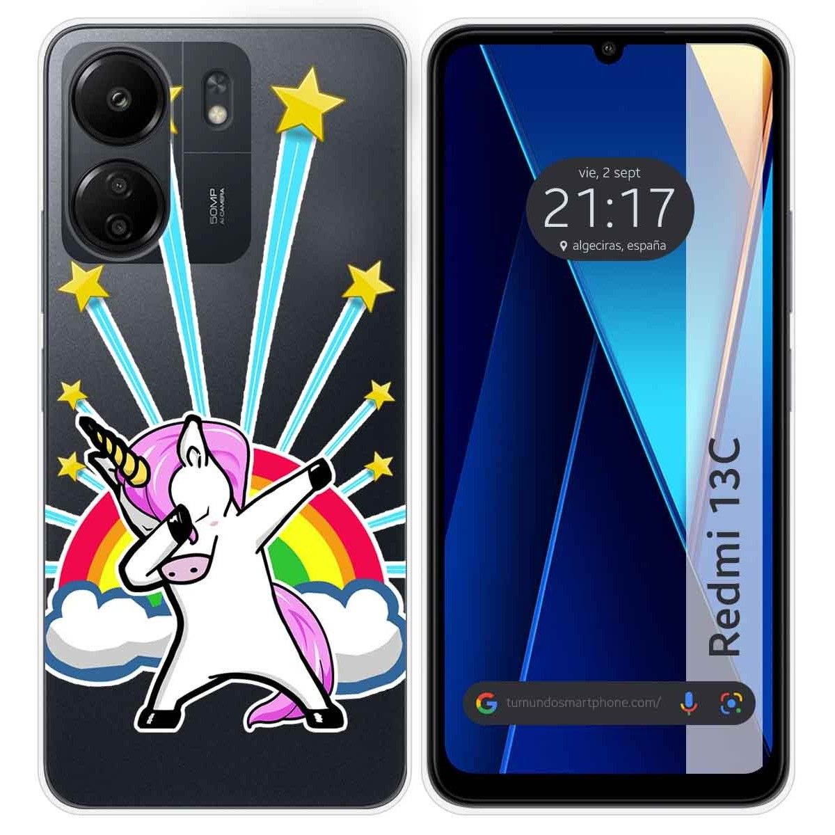 Funda Silicona Transparente para Xiaomi Poco C65 diseño Unicornio Dibujos