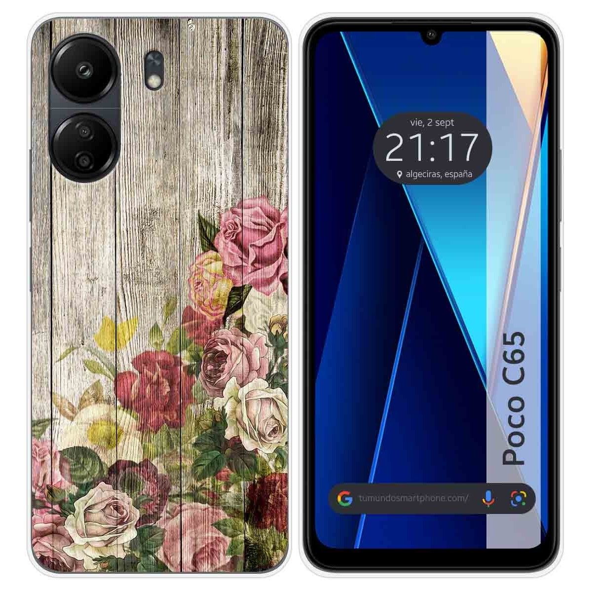 Funda Silicona para Xiaomi Poco C65 diseño Madera 08 Dibujos