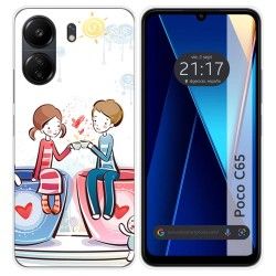 Funda Silicona para Xiaomi Poco C65 diseño Café Dibujos