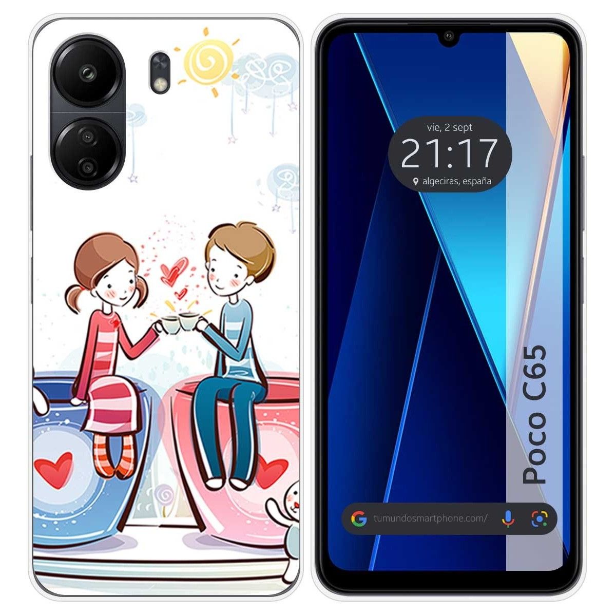 Funda Silicona para Xiaomi Poco C65 diseño Café Dibujos