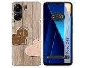 Funda Silicona para Xiaomi Poco C65 diseño Corazones Madera Dibujos