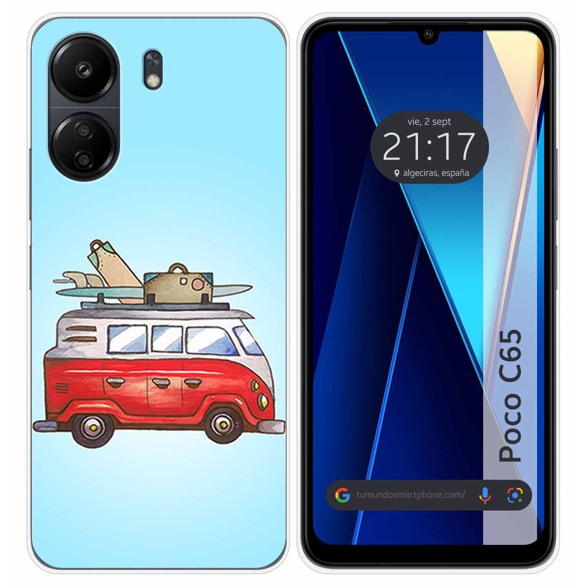 Funda Silicona para Xiaomi Poco C65 diseño Furgoneta Dibujos