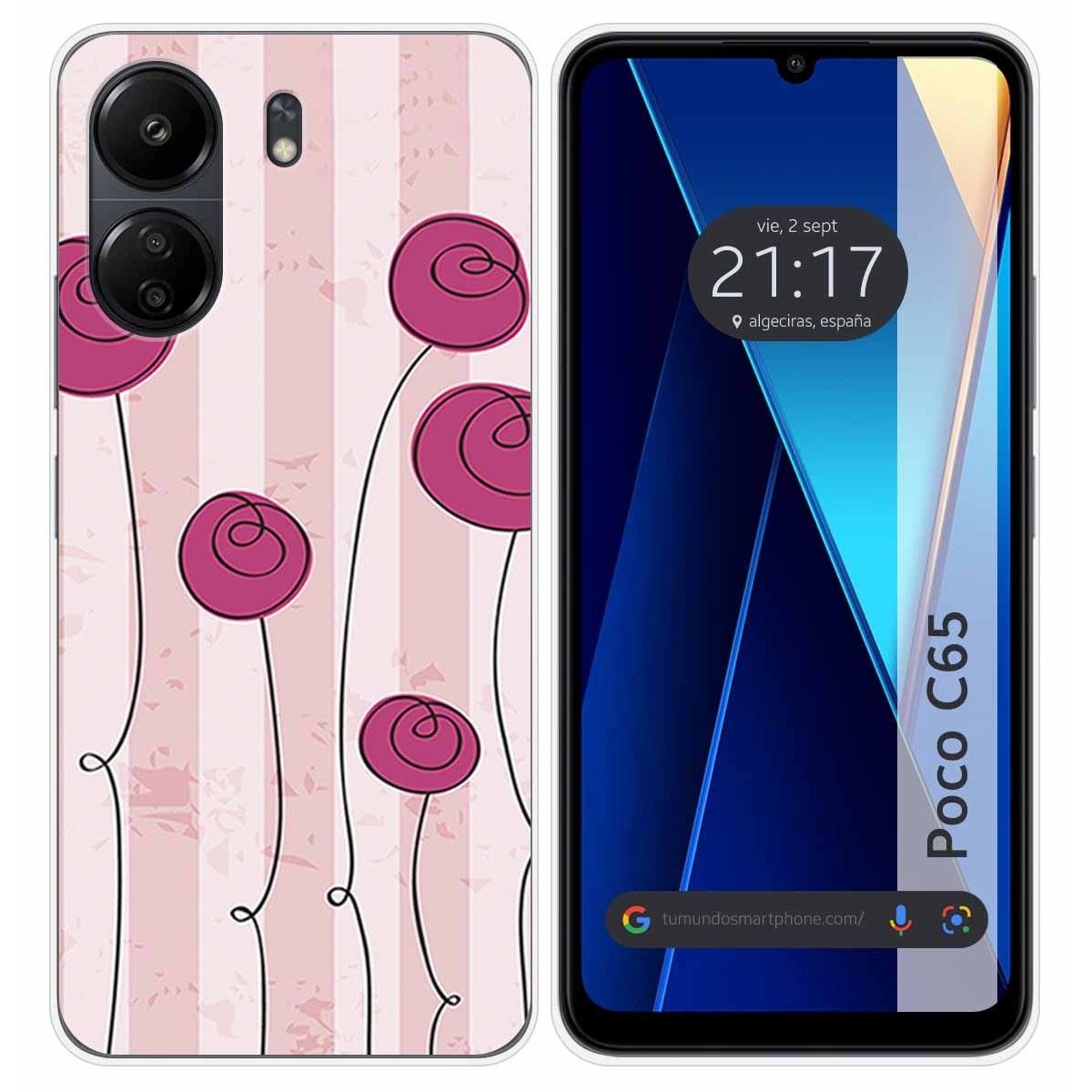 Funda Silicona para Xiaomi Poco C65 diseño Flores Vintage Dibujos