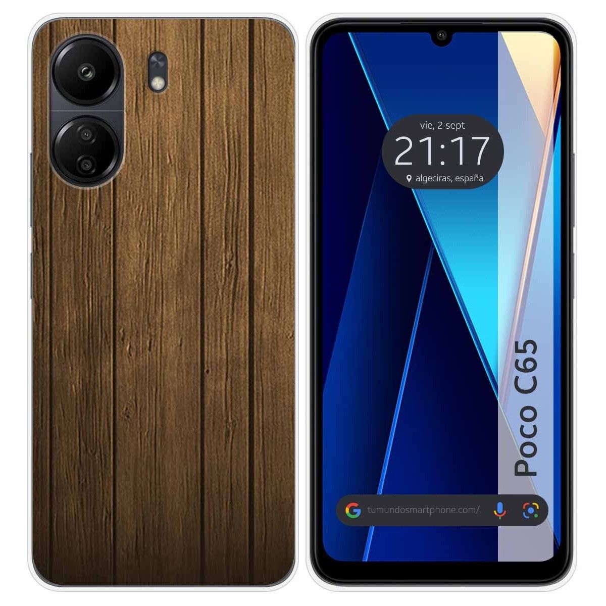 Funda Silicona para Xiaomi Poco C65 diseño Madera Dibujos
