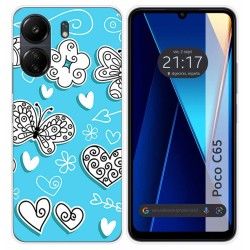 Funda Silicona para Xiaomi Poco C65 diseño Mariposas Dibujos