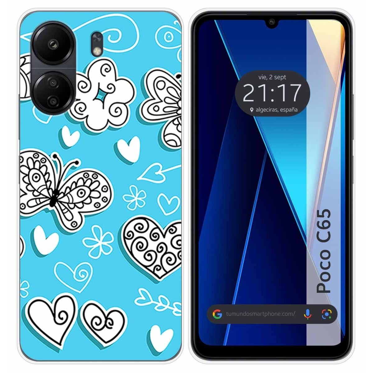 Funda Silicona para Xiaomi Poco C65 diseño Mariposas Dibujos