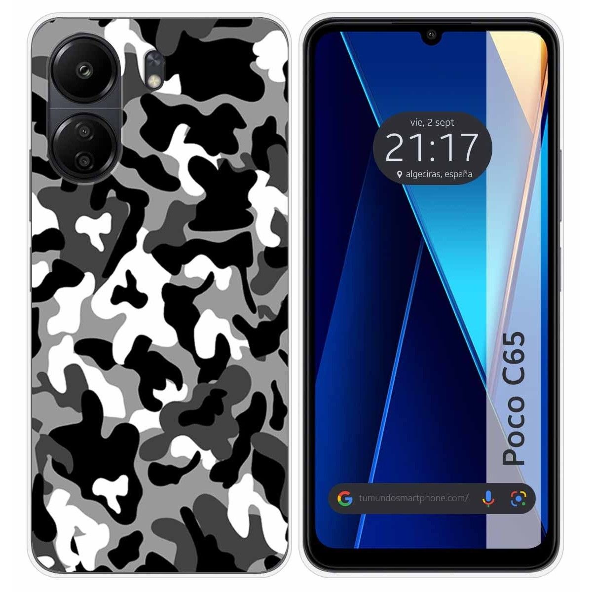 Funda Silicona para Xiaomi Poco C65 diseño Snow Camuflaje Dibujos