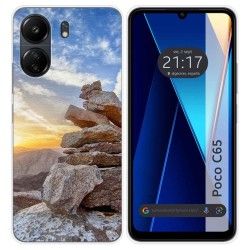 Funda Silicona para Xiaomi Poco C65 diseño Sunset Dibujos