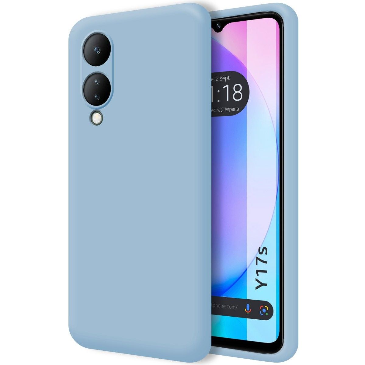 Funda Silicona Líquida Ultra Suave para Vivo Y17s color Azul