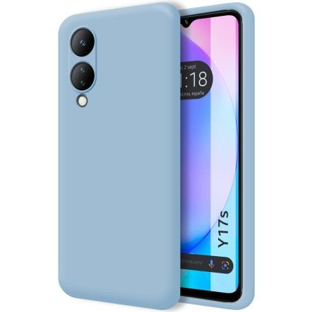 Funda Silicona Líquida Ultra Suave para Vivo Y17s color Azul