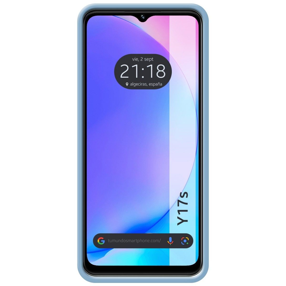 Funda Silicona Líquida Ultra Suave para Vivo Y17s color Azul
