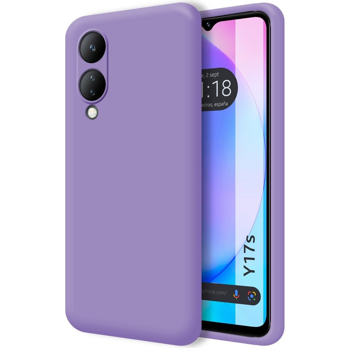 Funda Silicona Líquida Ultra Suave para Vivo Y17s color Morada