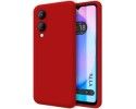 Funda Silicona Líquida Ultra Suave para Vivo Y17s color Roja